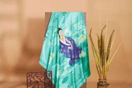 Silk scarf with AN TU princess pattern (Size 60*60cm : 549,000vnd)